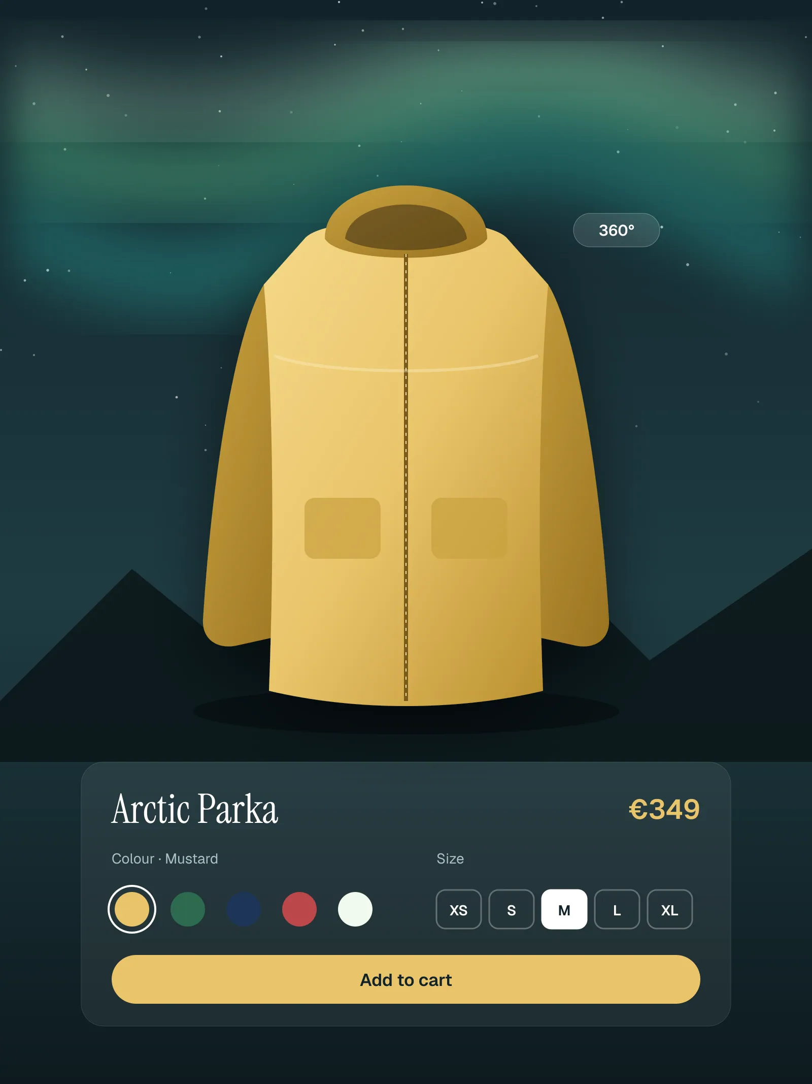 Nordlys — 3D outdoor gear configurator — Configure jackets and packs in real time, then check out in one tap.