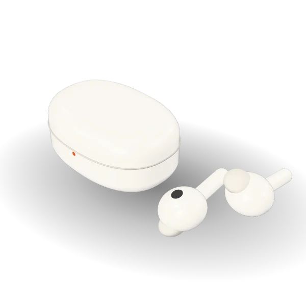 Hush Buds wireless earbuds with their charging case